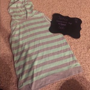 Justice sleeveless top with hood